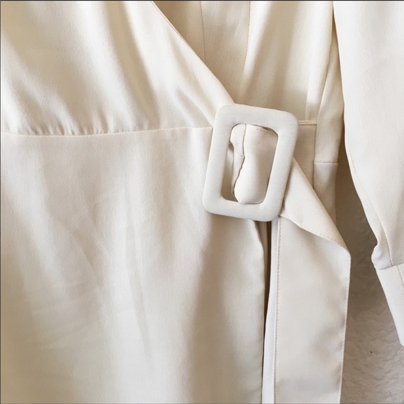 Topshop Wrap Buckle Blouse Top Plunge V Neckline - Picture 3 of 8